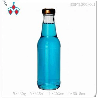 Ampolla de beguda de vidre carbonatat amb tapa de 300 ml